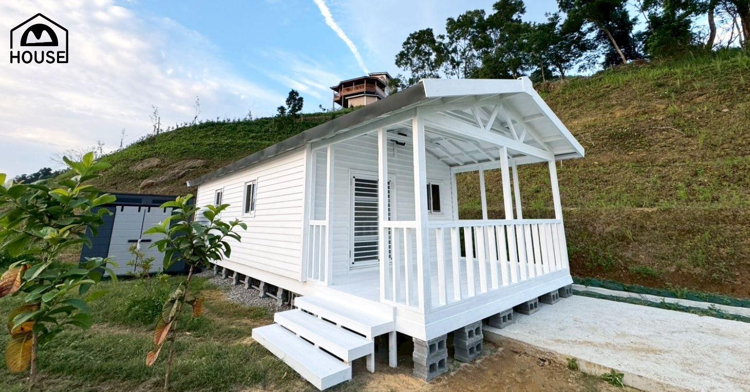 11.3坪純白色實木小屋｜簡約木屋設計​​​​​​​